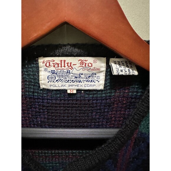 VTG Tally-ho Multicolored Women’s Cardigan Size Medium 100% Acrylic Pollak IMP - Picture 3 of 5
